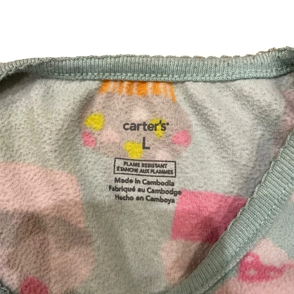 4/$25 Carters Girls Fleece Long Sleeve Night Gown Pajamas Cupcake Size Large